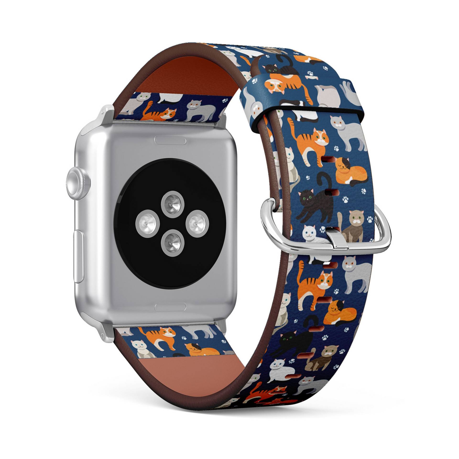 Süßes Katzen-Muster, Apple Watch Band | 38mm/40mm/41mm/42mm/49mm, Armband Aus Veganem Kunstleder von FancyCustomsBoutique