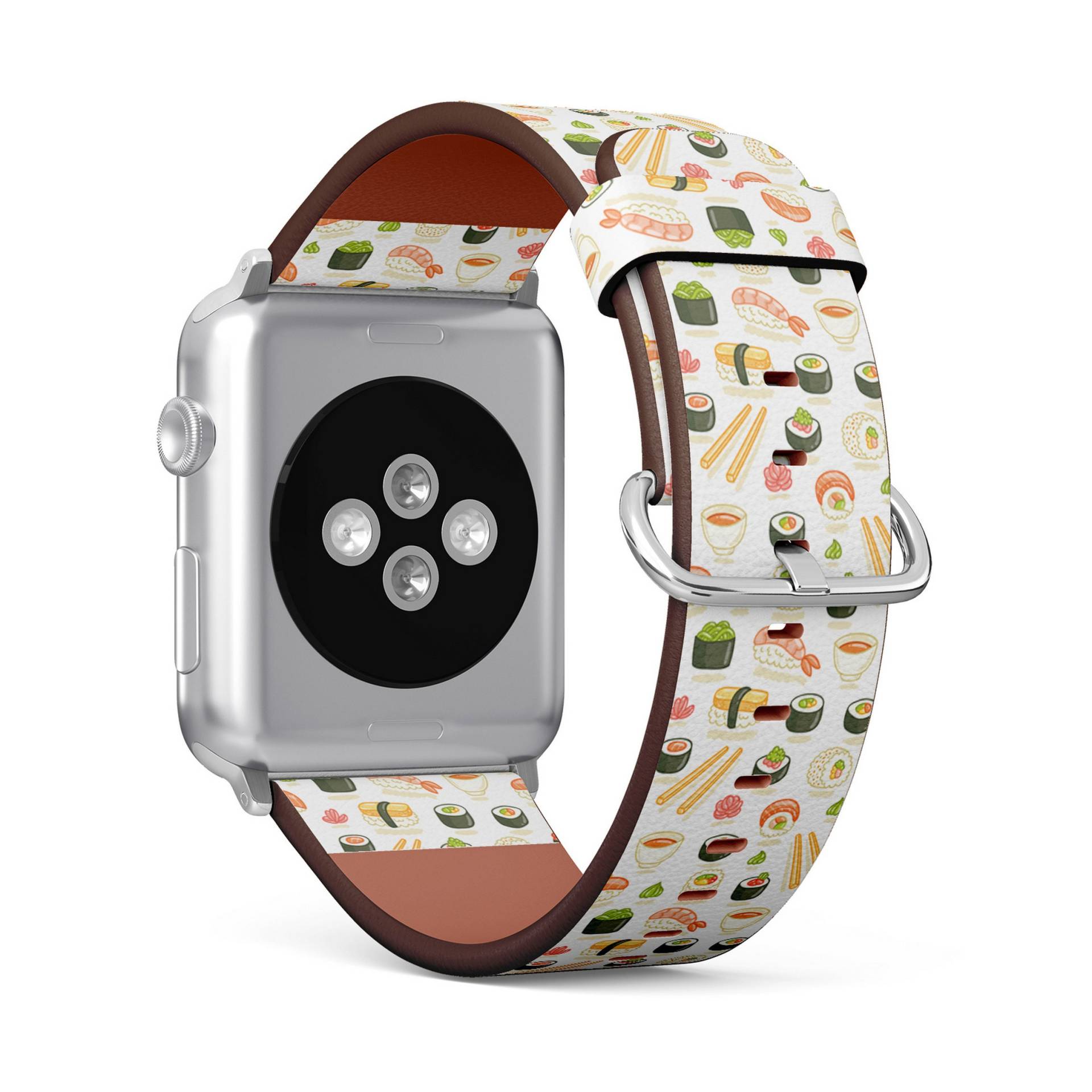 Süßes Kawaii Sushi Rolls Print, Apple Watch Band | 38mm/40mm/41mm/42mm/44mm/45mm, Armband Aus Veganem Kunstleder von FancyCustomsBoutique