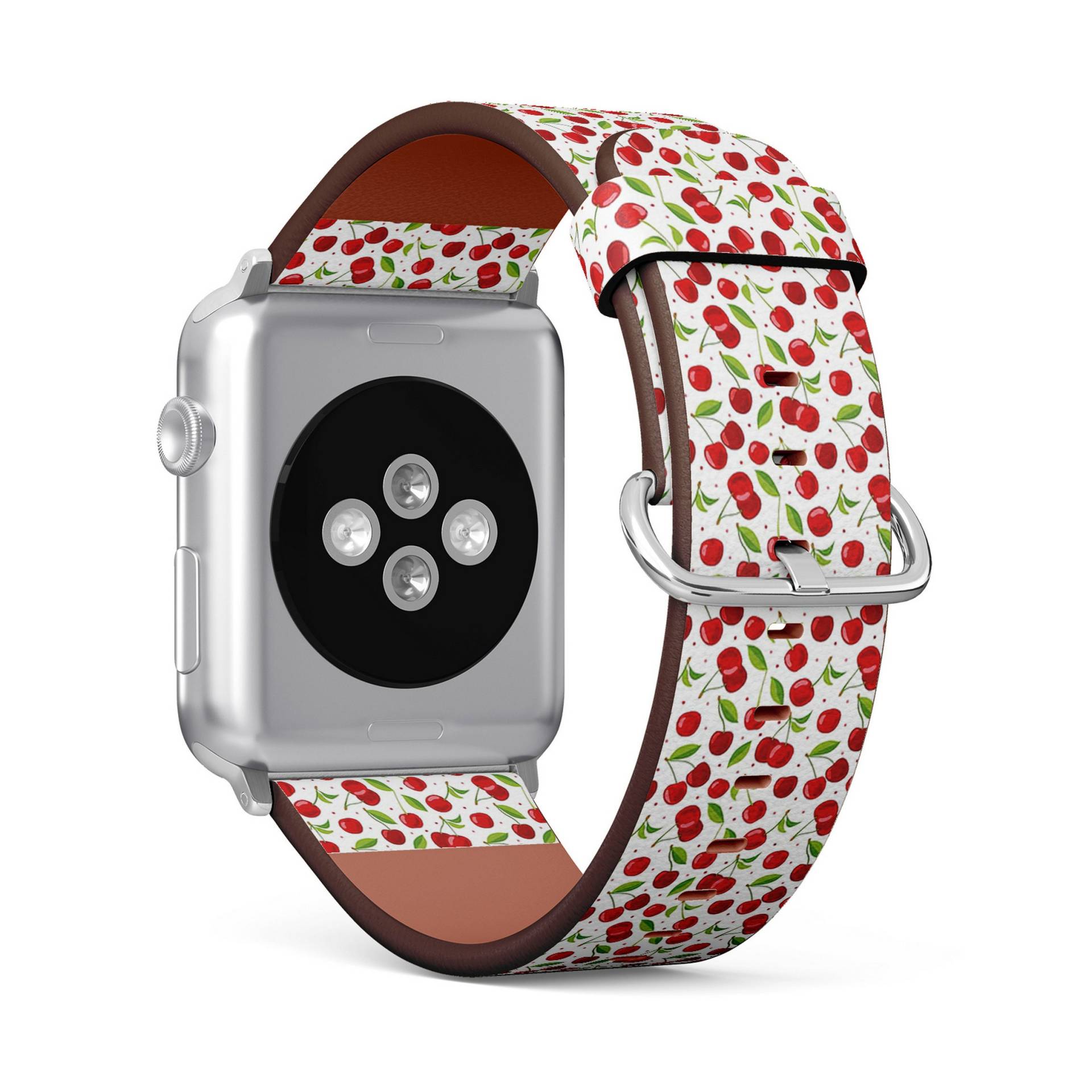 Süßes Kirsch-Print, Apple Watch Band | 38mm/40mm/41mm/42mm/49mm, Armband Aus Veganem Kunstleder von FancyCustomsBoutique