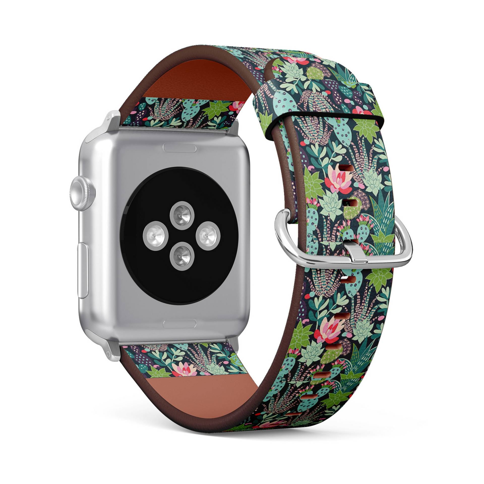 Sukkulenten Kakteen Print, Apple Watch Band | 38mm/40mm/41mm/42mm/49mm, Armband Aus Veganem Kunstleder von FancyCustomsBoutique