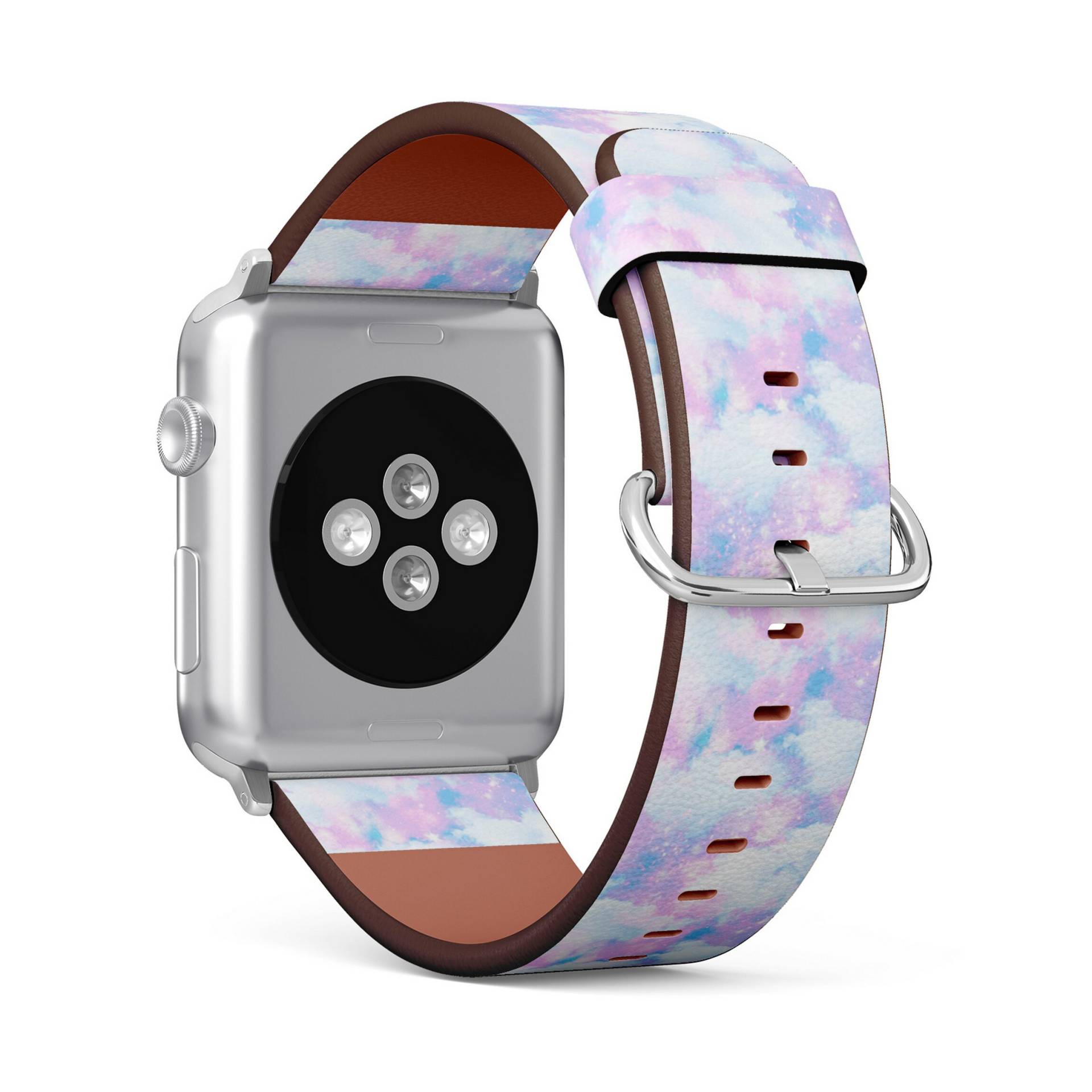 Unicorn Cloud Sky Galaxy Print, Apple Watch Band | 38mm/40mm/41mm/42mm/49mm, Veganes Kunstleder Uhrenarmband von FancyCustomsBoutique