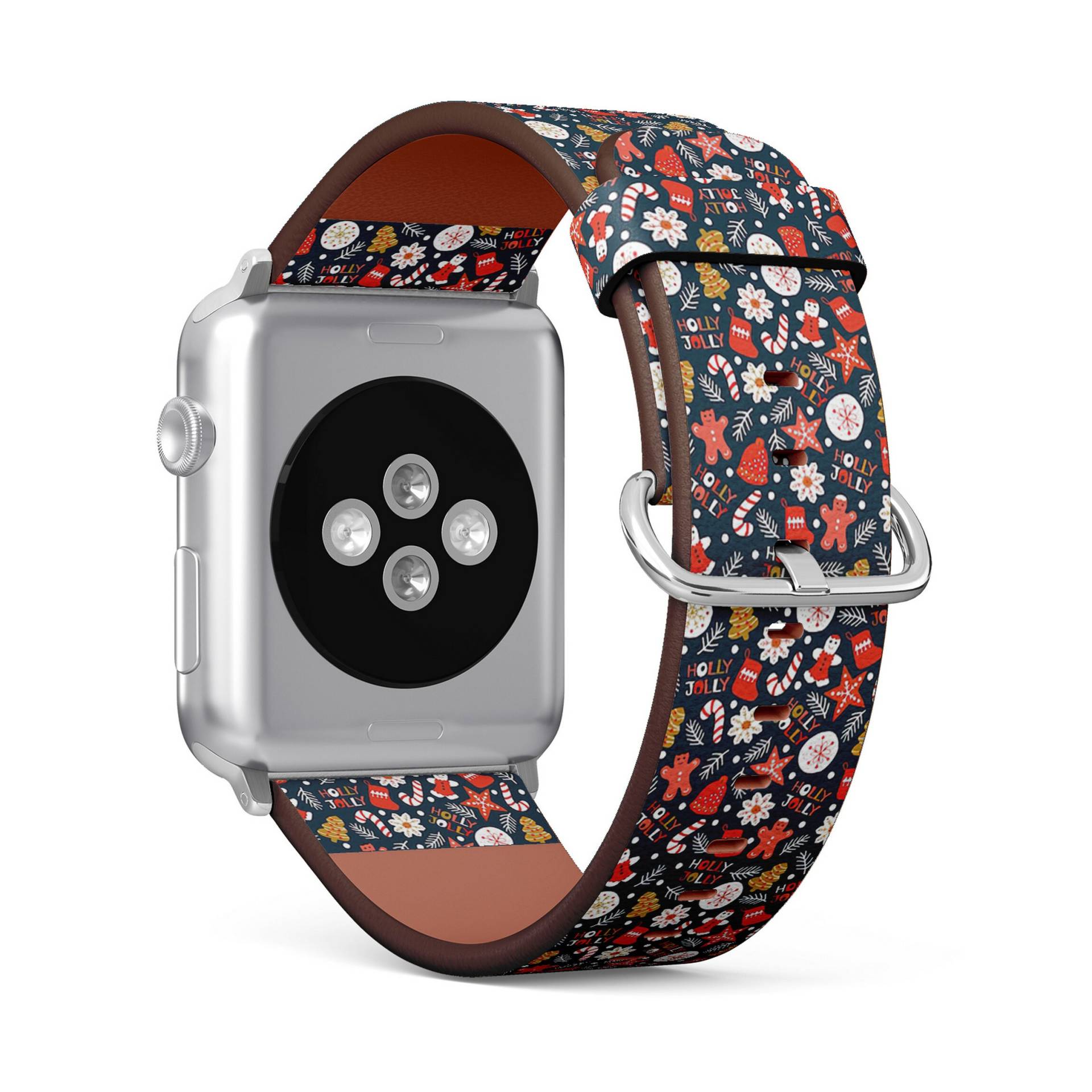 Weihnachtsplätzchen Print, Apple Watch Band | 38mm/41mm/40mm/42mm/44mm/45mm, Armband Aus Veganem Kunstleder von FancyCustomsBoutique