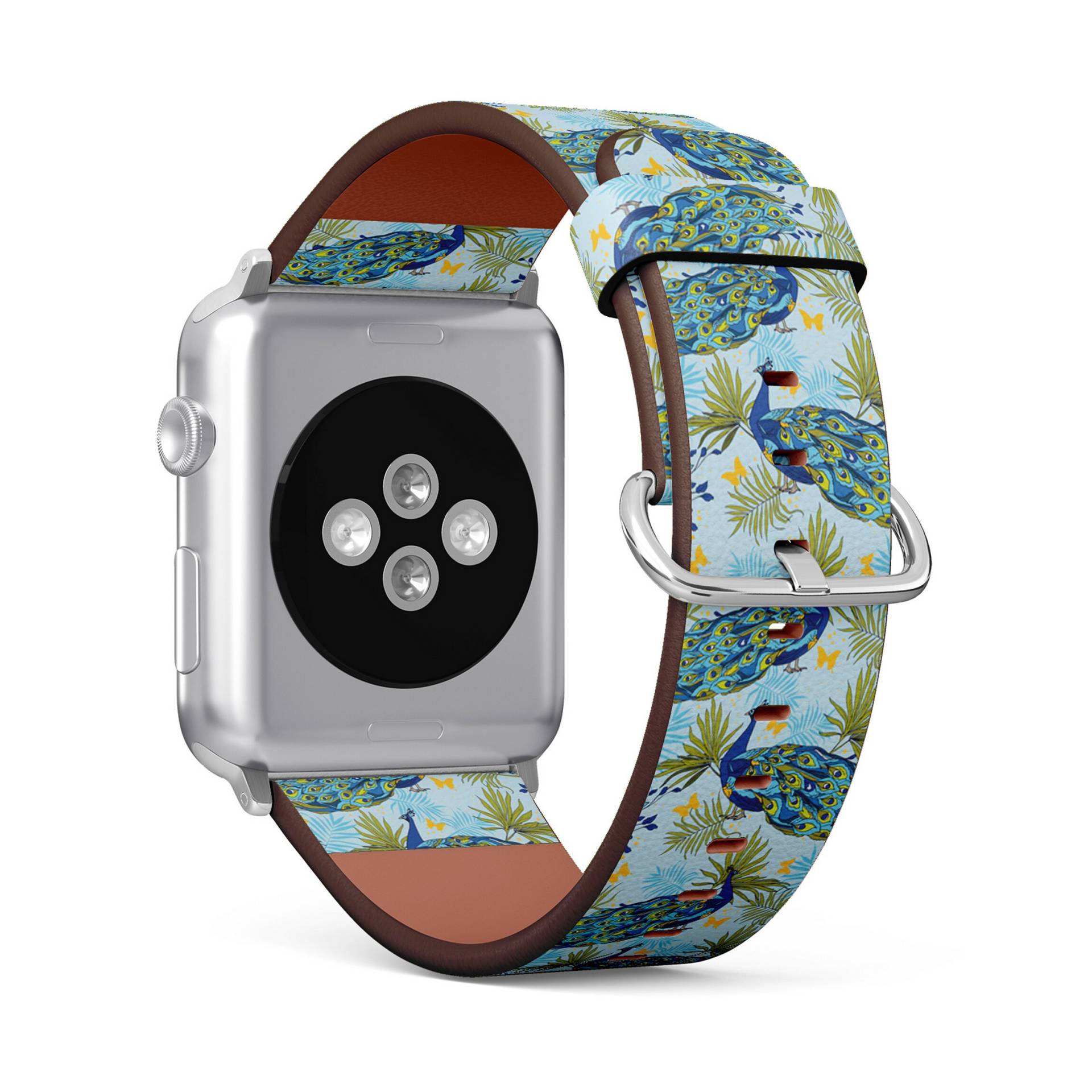 Wunderschöner Pfauen Print, Apple Watch Band | 38mm/40mm/41mm/42mm/49mm, Armband Aus Veganem Kunstleder von FancyCustomsBoutique