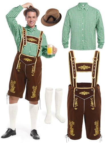 FancyFun Lederhose Herren Outfit, Oktoberfest Kostüm Tracht Halloween Kostüm Herren Deutsch Bayerisch für Dress Up Party und Bierfest FancyFun Lederhose Herren Outfit, Oktoberfest Kostüm Tracht Halloween Kostüm Herren Deutsch Bayerisch für Dress Up Party und Bierfest von FancyFun