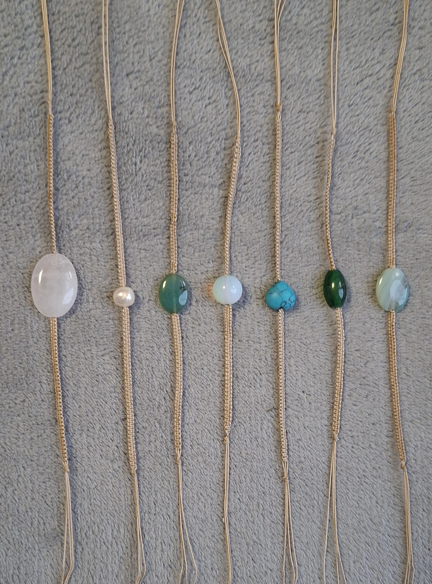 Fancy Delicate Bracelet Made Of Gemestone Beads On Non-Elastic Knitted Macrame Thread von FancyMoodShop