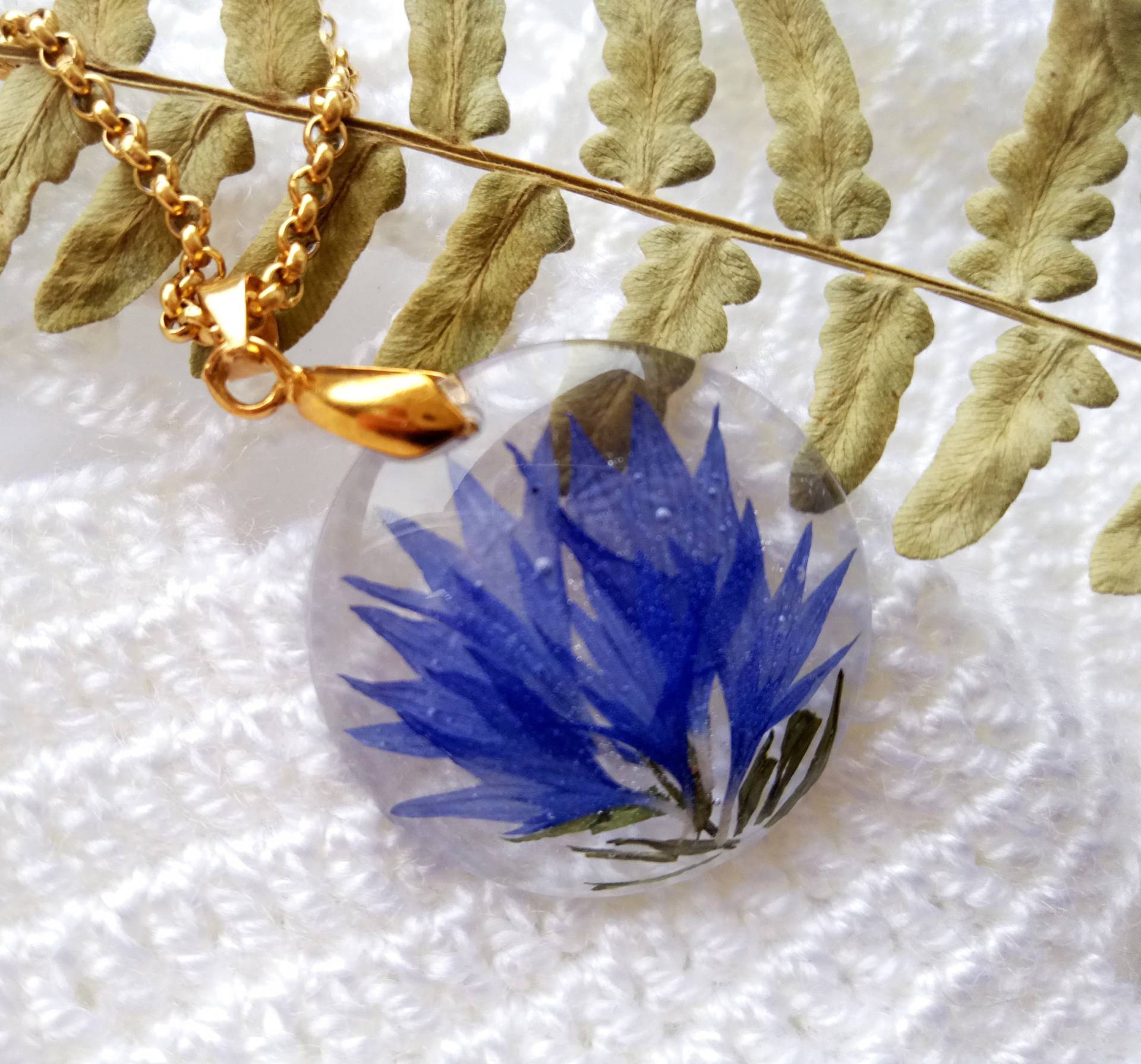 Echte Kornblume Halskette Gepresste Blume Resin Terrarium Schmuck Echte Kornblume Halskette Gepresste Blume Resin Terrarium Schmuck von FancyNatural