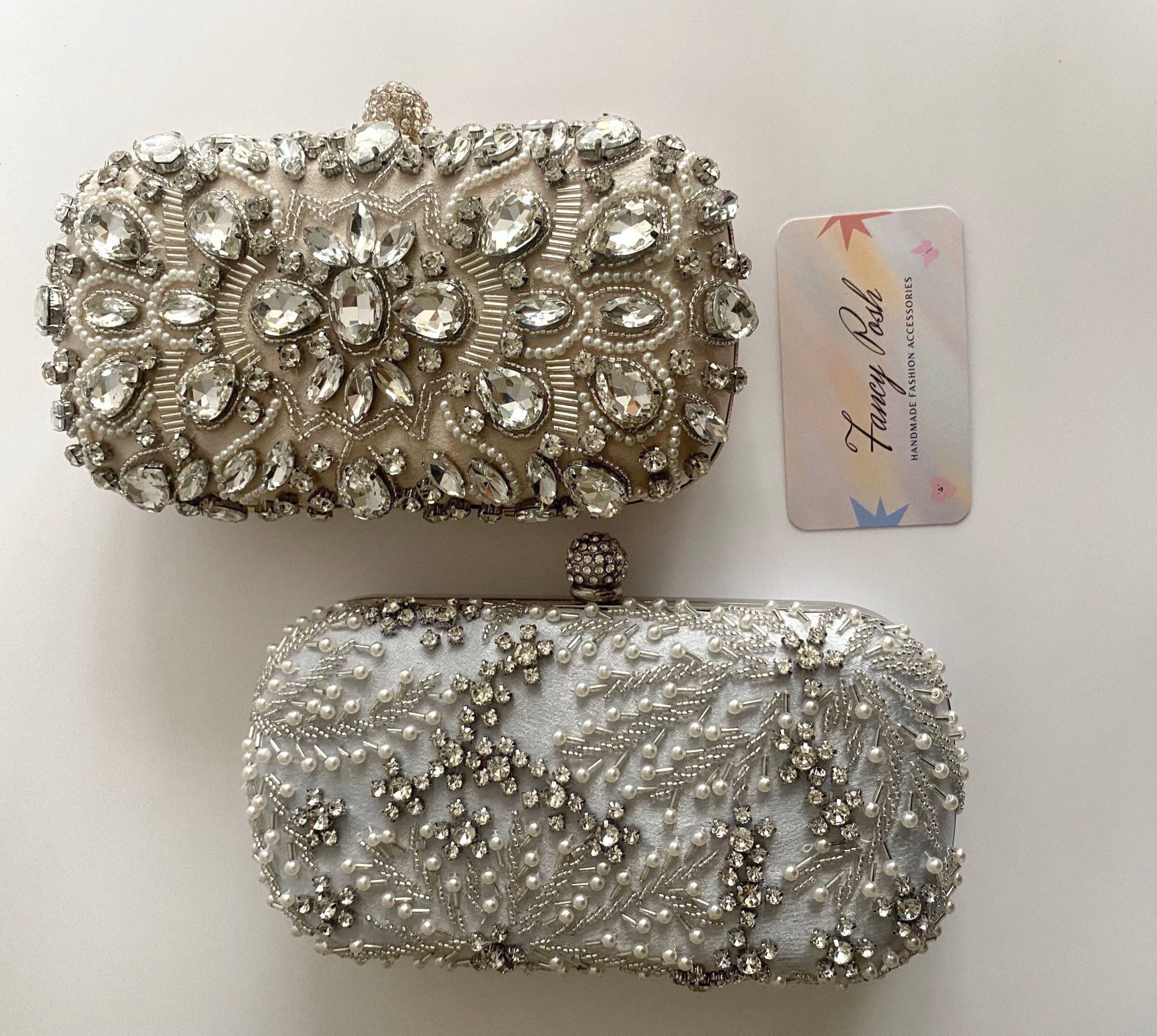 Damen Abend Clutch Portemonnaie /Hochzeit, Party Abendtasche/ Perlen Clutch Geldbörse von FancyPoshAccessories