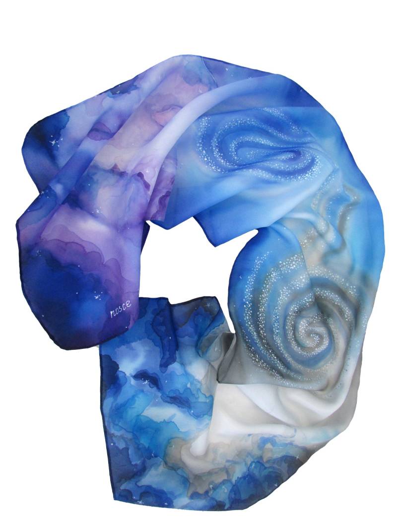 Schal Galaxie Handbemalter Seidenschal Mit Sternen Tragbare Kunst Schal Galaxie Handbemalter Seidenschal Mit Sternen Tragbare Kunst von FancySilk