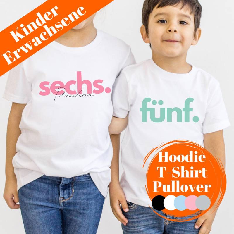 Geburtstag T-Shirt Pullover Hoodie 3 4 5 6 7 8 9 10 Zehn Elf Zwölf Junge Mädchen Kinder Erwachsene Cooles Shirt Geburtstagsshirt von FancyTinyShop