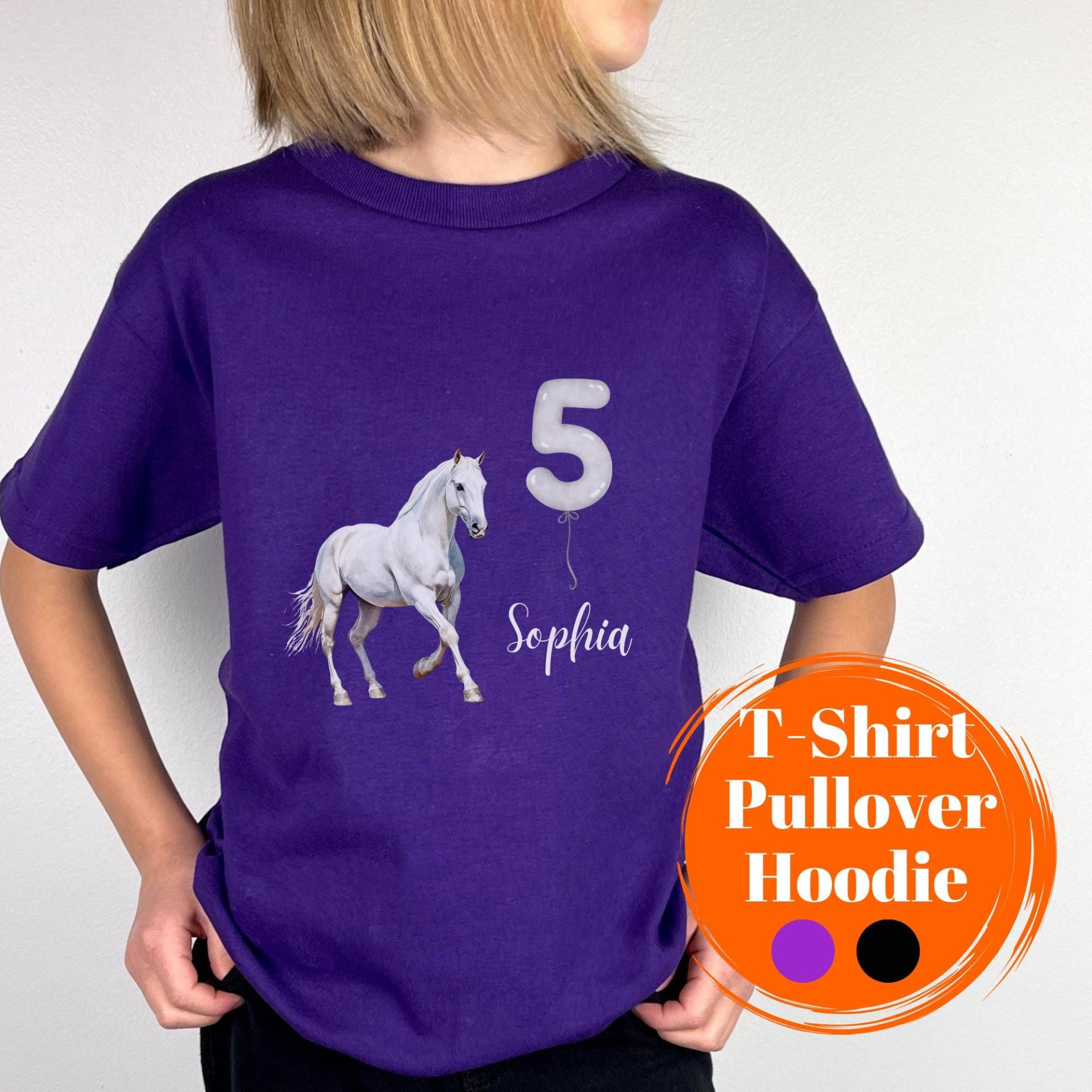 Kinder Pferd Schimmel T-Shirt Geburtstagskind Name Zahl Geburtstag Shirt Personalisiert 4 5 6 7 8 Pullover Mädchen Geburtstagsshirt Langarm von FancyTinyShop
