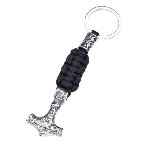 Fancychain Schlüsselanhänger Thors Hammer Wikinger mit geflochtenem Band Odin Loki Drachen Sonne Mjölnir Blitz Gott Krieg kämpfer nordischer Auto Anhänger Symbol für Stärke Macht Fancychain Schlüsselanhänger Thors Hammer Wikinger mit geflochtenem Band Odin Loki Drachen Sonne Mjölnir Blitz Gott Krieg kämpfer nordischer Auto Anhänger Symbol für Stärke Macht von Fancychain