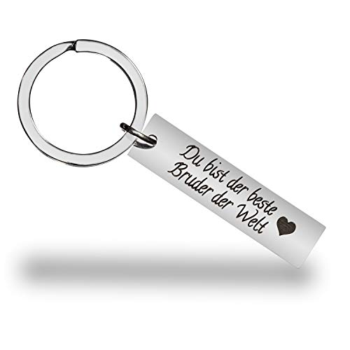 Schlüsselanhänger mit Gravur aus Edelstahl | Du bist der Beste Bruder der Welt | Geschenk Bruder Anhänger für Geburtstag Geschenk-Idee Hab dich lieb Aufmerksamkeit Verwandte Verwandtschaft Schlüsselanhänger mit Gravur aus Edelstahl | Du bist der Beste Bruder der Welt | Geschenk Bruder Anhänger für Geburtstag Geschenk-Idee Hab dich lieb Aufmerksamkeit Verwandte Verwandtschaft von Fancychain