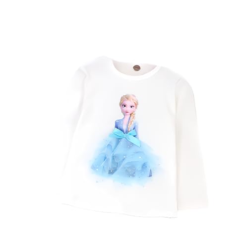 ELSA und Anna T-Shirt Glanz Langarmshirt Frozen 2 Eiskönigin 2 Prinzessin Eisprinzessin Mädchen Kinder (110cm, ELSA-whiteblue B) von Fancyland