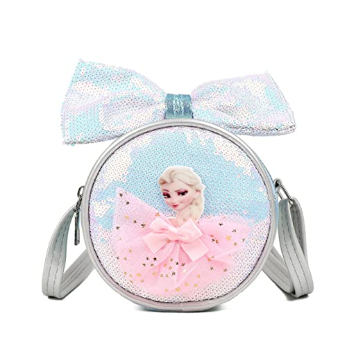 Elsa Mädchen Tasche Rund die Eiskönigin 2 Kindertasche Umhängetasche Anna und ELSA Prinzessin Geschenke (Blau) von Fancyland