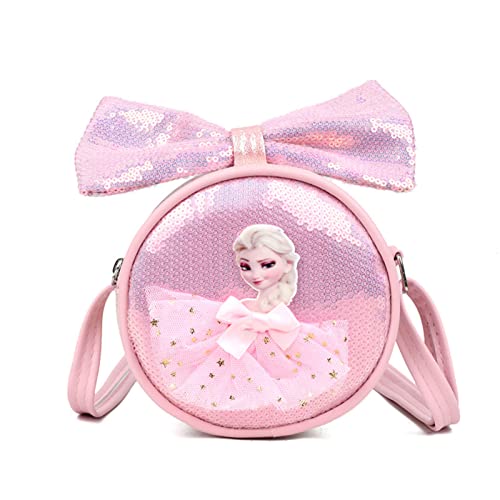 Elsa Mädchen Tasche Rund die Eiskönigin 2 Kindertasche Umhängetasche Anna und ELSA Prinzessin Geschenke (Rosa) von Fancyland