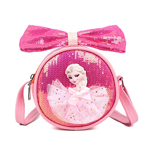 Elsa Mädchen Tasche Rund die Eiskönigin 2 Kindertasche Umhängetasche Anna und ELSA Prinzessin Geschenke (Rot) von Fancyland