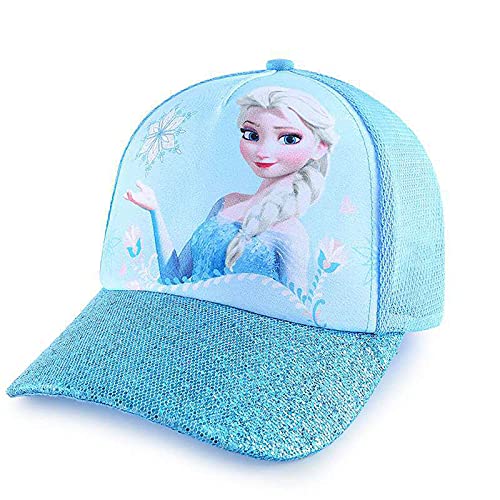 Fancyland ELSA Basecap Kinder Mädchen Jungen Glitzer-Trucker Cap Frozen 2 Eiskönigin Kinder Anna und ELSA Sonnenhut von Fancyland