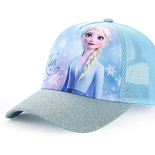 Fancyland ELSA Basecap Kinder Mädchen Jungen Glitzer-Trucker Cap Frozen 2 Eiskönigin Kinder Anna und ELSA Sonnenhut von Fancyland