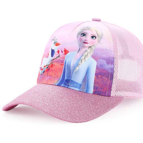 Fancyland ELSA Basecap Kinder Mädchen Jungen Glitzer-Trucker Cap Frozen 2 Eiskönigin Kinder Anna und ELSA Sonnenhut von Fancyland