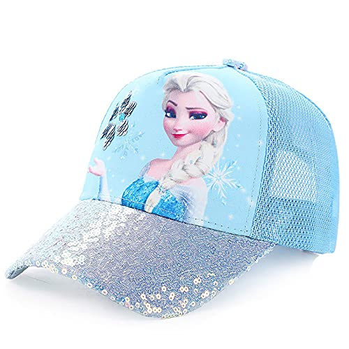 Fancyland ELSA Basecap Kinder Mädchen Jungen Glitzer-Trucker Cap Frozen 2 Eiskönigin Kinder Anna und ELSA Sonnenhut von Fancyland