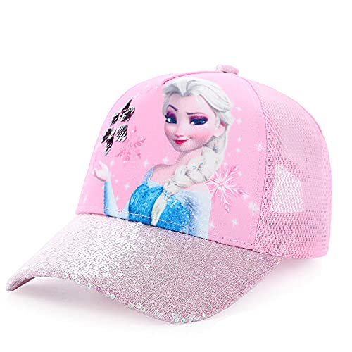 Fancyland ELSA Basecap Kinder Mädchen Jungen Glitzer-Trucker Cap Frozen 2 Eiskönigin Kinder Anna und ELSA Sonnenhut von Fancyland