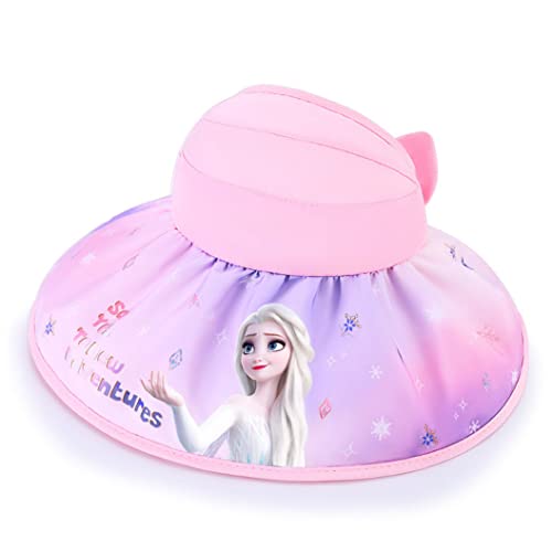 Fancyland Sonnenhut Mädchen Anna und ELSA Outdoor-Sportvisier Große Krempe UV-Sonnenschutz UPF 50+ Strandfischerhut Frozen 2 Eiskönigin (1738-pink) von Fancyland