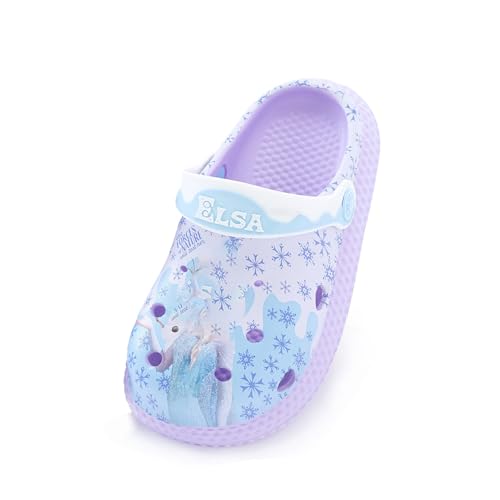 Frozen Clogs für Mädchen - Rutschfeste und atmungsaktive Hausschuhe Garten Schuhe für Strand oder Pool (Lila, eu_footwear_size_system, little_kid, women, numeric_range, medium, numeric_31, numeric_32) von Fancyland