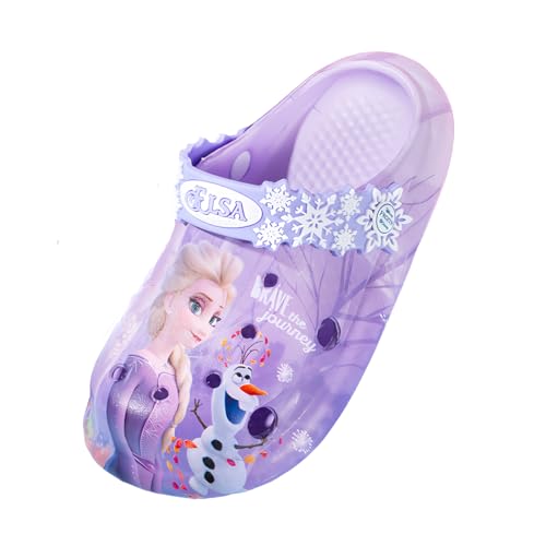 Kinder Clogs ELSA| Hausschuhe Mädchen Gartenschuhe Atmungsaktiv Pantoletten|Sandalen Badeschuhe Eiskönigin 2 (Lila, EU Schuhgrößensystem, Kleinkind, Damen, Numerisch (von/bis), M, 24, 26) von Fancyland