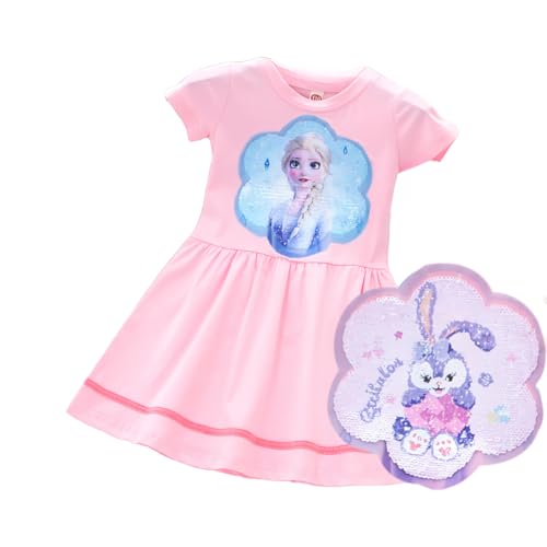 Sommer Shirt Frozen Kleid Madchen | Prinzessinnen Kleid Mädchen | Kostüm Prinzessin (DE/NL/SE/PL, Numerisch, 104, 116, Regular, ELSA Rose) von Fancyland