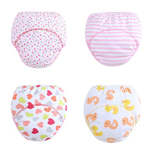 Baby Töpfchen Trainingshose 4er Pack Wasserdicht Baby Lernwindel Trainerhosen Unterwäsche Windeln Windelhose zum Toilettentraining Töpfchentraining von Fandecie