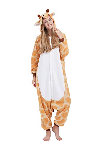 Fandecie Erwachsene Tier Kostüm Tierkostüm Tier Schlafanzug Pyjamas Jumpsuit Damen Herren Cosplay für Tier Fasching Karneval Halloween von Fandecie