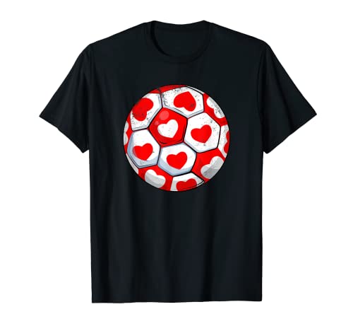 Fußballherz Valentinstag Jungen Mädchen T-Shirt von Fandy Valentines Day