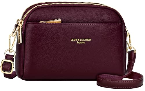 Faneam Kleine Umhängetasche Damen PU Leder Crossbody Bag Damen Klein Handy Umhängetasche Handtaschen Damen Klein mit Verstellbar Abnehmbar Schultergurt für täglichen Gebrauch (Rot) von Faneam