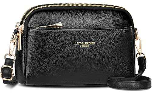 Faneam Kleine Umhängetasche Damen PU Leder Crossbody Bag Damen Klein Handy Umhängetasche Handtaschen Damen Klein mit Verstellbar Abnehmbar Schultergurt für täglichen Gebrauch (Schwarz) von Faneam