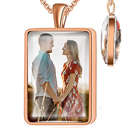 Fanery Sue Individuelle doppelseitige Bilder-Halsketten, personalisierte Foto-Halsketten für Damen und Herren, individueller Foto-Anhänger mit Erinnerungsbildern, -Mengenvolles Schmuckgeschenk, um von Fanery Sue