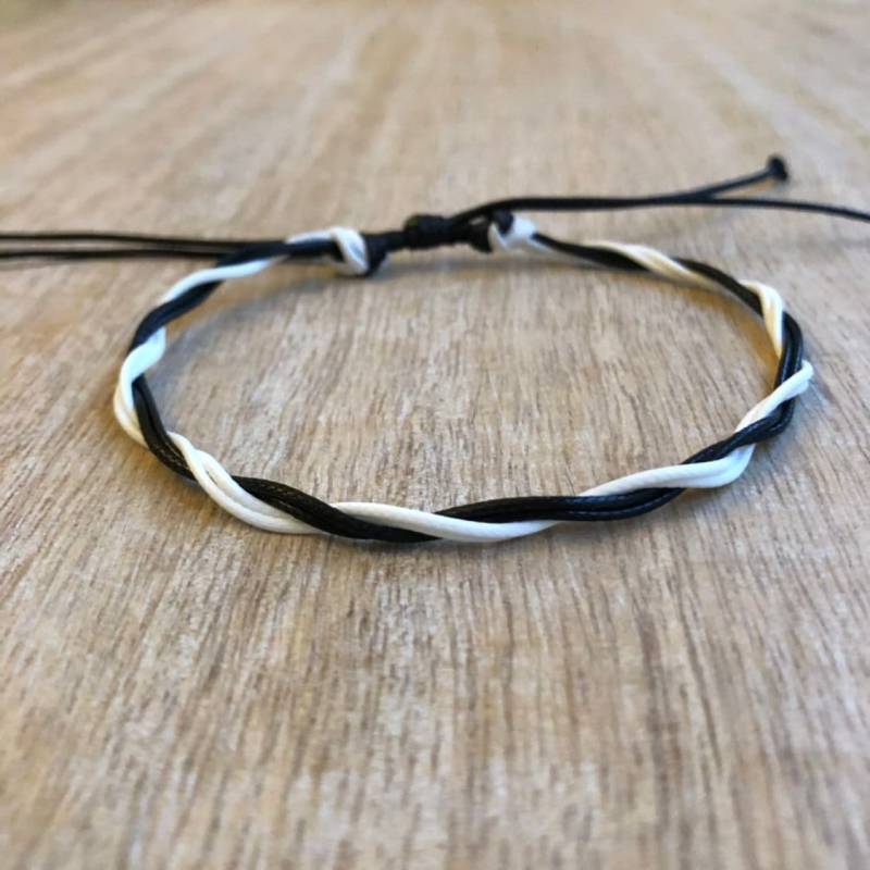 Boardwalk Schwarz Und Weiß Fußkettchen, Wasserdicht, Verstellbar, Anklet Wa001593 von Fanfarria