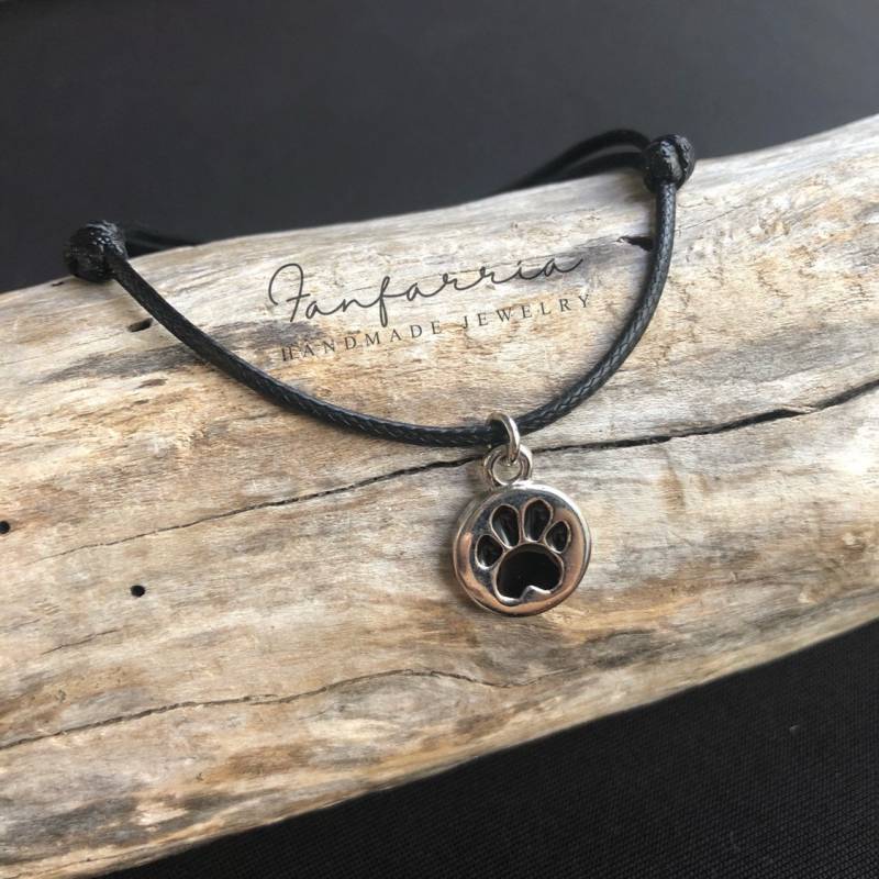 Hundeliebhaber Armband, Hundepfote Schwarz Fußkette, Verstellbar, Tierliebhaber Wa001576 von Fanfarria