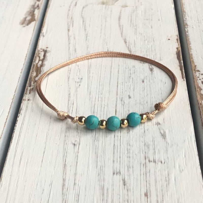 Neu Smyrna, Türkis Bead Fußkettchen Armband Goldakzente, Wasserdicht Wa001767 von Fanfarria