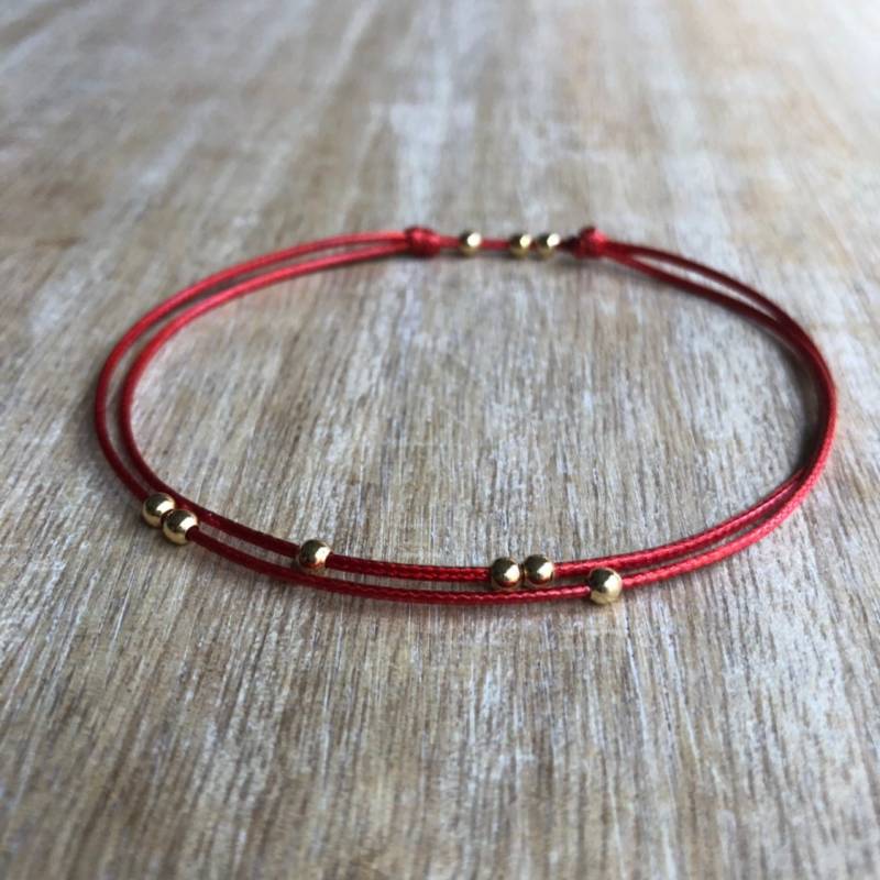 Rotgold Perlen Fußkettchen, Amelia, Verstellbares Wasserdichtes Armband Wa001017 von Fanfarria