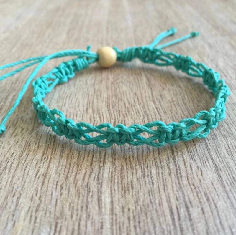 Sobe, Hanf-Fußkettchen, Türkises Geflochtenes Fußkettchen, Makramee-Fußkettchen, Surfer-Fußkettchen, Strand-Fußkettchen, Makramee-Armband Ha001026 von Fanfarria