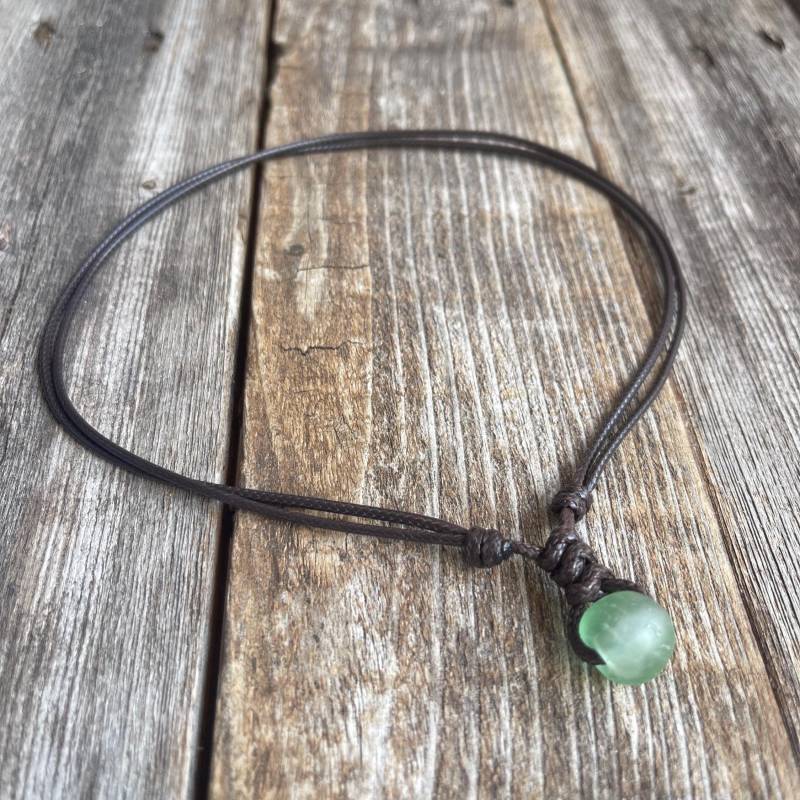 Surfer Sea Glass Brown Halskette Einstellbar Wasserdicht Damen Herren von Fanfarria
