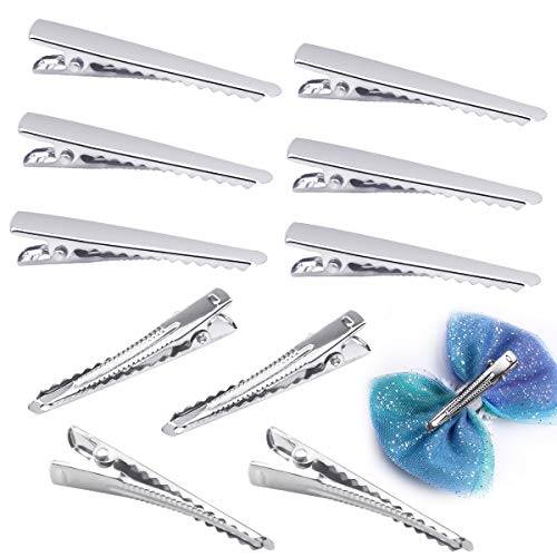 100 Stück Krokodil Haarspangen Metall Alligator Haarklammern Silber Crocodile Hair Clips Haarclips Haar Klammer für Damen & Mädchen Friseurbedarf DIY Basteln von Fangehong