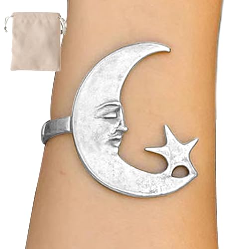 Fangfhai Stern Mond Armband Für Damen | Sternmond Manschettenarmband | Einstellbarer Romantischer Schmuck Für Geburtstage Valentinstag Muttertag Weihnachten Jubiläen von Fangfhai