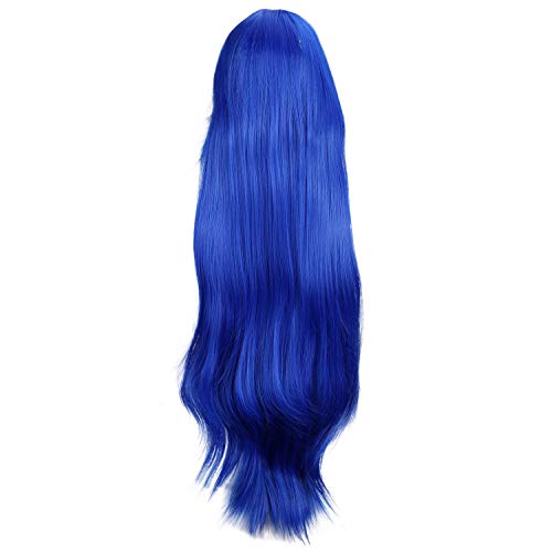 FANGO 80 Cm Anime Perücke Spielen Rolle Spielen Farbe Harajuku 80 Cm Lange Glatte Haare Requisiten Party Bar Diy Kopf Tragen Blau von Fango