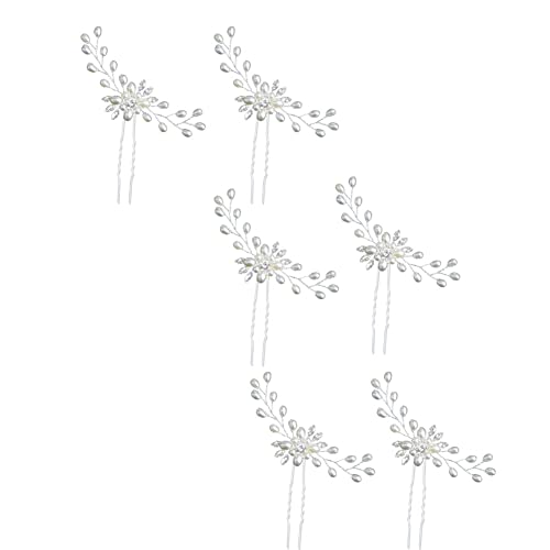 Fangxuee 6 Stück Kristall Hochzeit Haarkämme Haarschmuck für Mädchen Perle Strass Kopfschmuck von Fangxuee