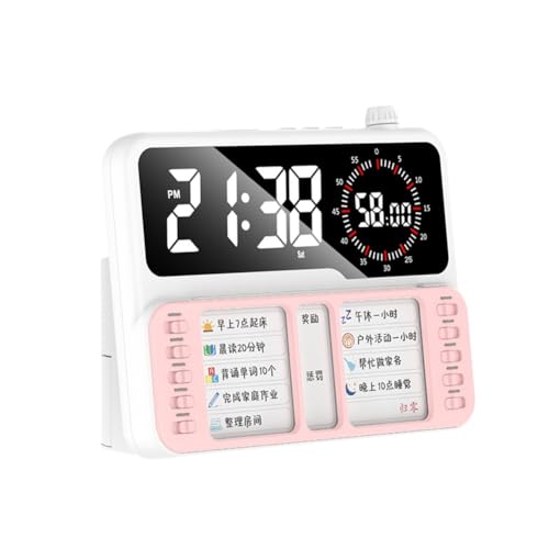 Fangxuee Visual Task -Timer mit Planungsausschuss Countdown -Uhr für Kinder Erwachsene Kleinkind für das Zeitplan Zeitmanagement Pink von Fangxuee