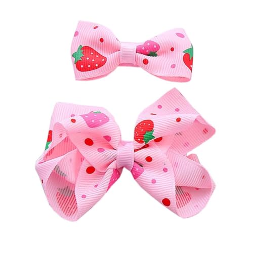 Fangzichen Haarspangen für Mädchen, rosa Erdbeerband, Krokodil-Haarspangen für Kleinkinder, kleine Mädchen, Kinder, 2 Stück von Fangzichen