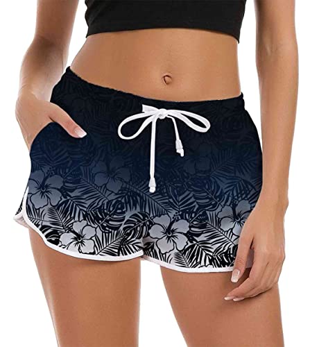 Fanient Badehose Damen Kurze Badehose Navy Blau Damen Badeshorts UV Schutz Shorts Strand Wassersport Boardshorts Damen Schwimmhose 34 XS von Fanient