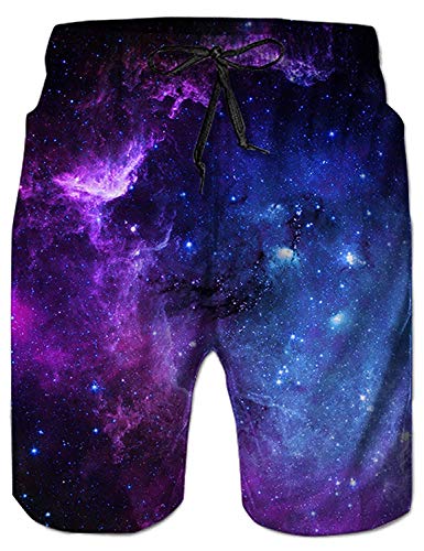 Fanient Baden Strand Schwimmhose Herren 3D Gedruckt Galaxy Space Grafik Badeshorts Jungen Boardshorts Badeanzug elastisch XL von Fanient