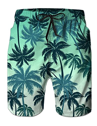 Fanient Badeshorts Herren Strand Kleinkind Badehose 3D Kokosnussbaum Gedruckt Sommer 3D Grafik Jogginghose Badehosen für Herren M von Fanient